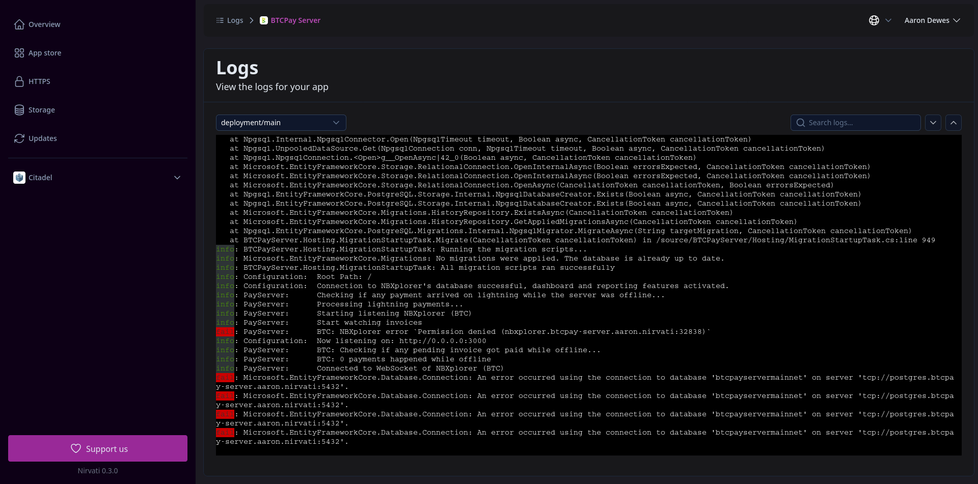 App-Logs ansehen